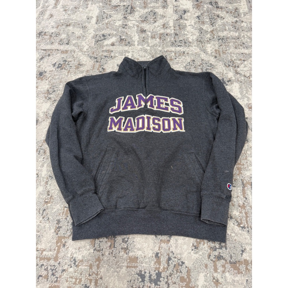 Champion James Madison University Quarter Zip Pullover Charcoal Grey Medium